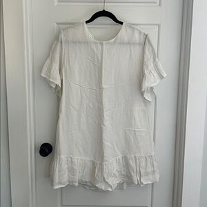 Urban Outfitters White Ruffle Hem Dress